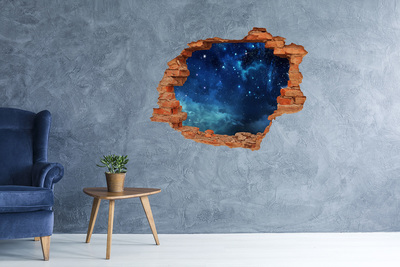 Hole wall sticker Cosmic space behind the wall