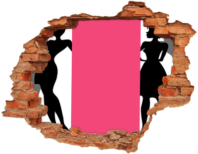 3D wall hole Stylish figure in a hole in the wall