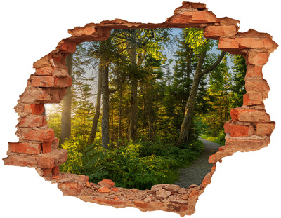 3D wall hole wallpaper Forest Oasis