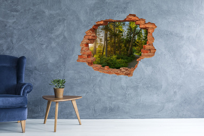 3D wall hole wallpaper Forest Oasis