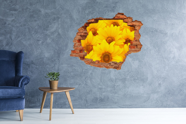 Hole in the wall decal Sunflowers