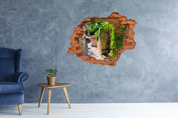 Hole in the wall sticker A green street in the town