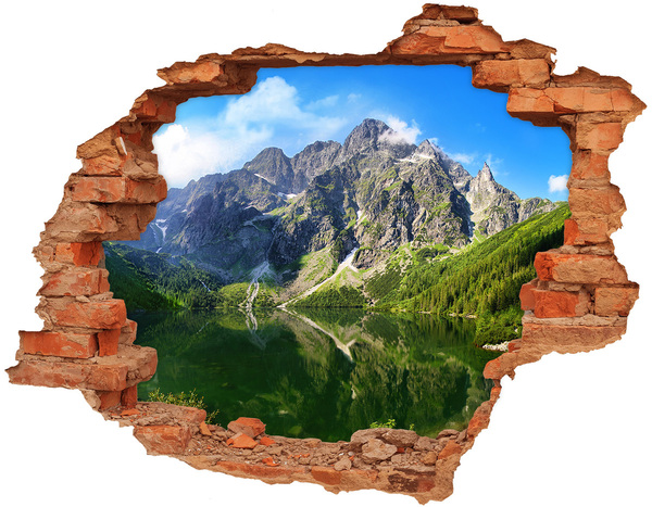Hole in the wall decal Mountain landscape with a lake