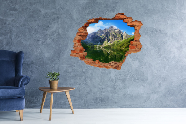 Hole in the wall decal Mountain landscape with a lake