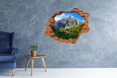 Hole in the wall decal Mountain landscape with a lake