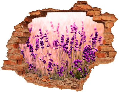 Hole in the wall decal Lavender flower meadow