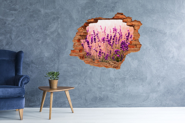 Hole in the wall decal Lavender flower meadow
