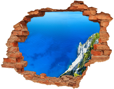 Hole in the wall decal View of the blue sea