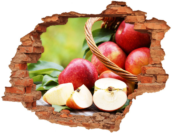 Hole in the wall sticker Sweet apples in a basket