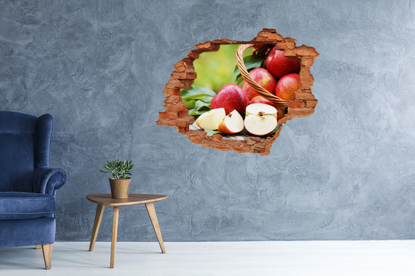 Hole in the wall sticker Sweet apples in a basket