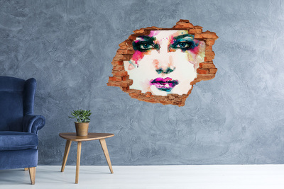 Hole in the wall sticker Portrait of a woman