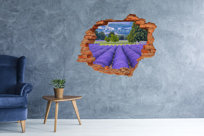 Hole in the wall sticker Lavender field