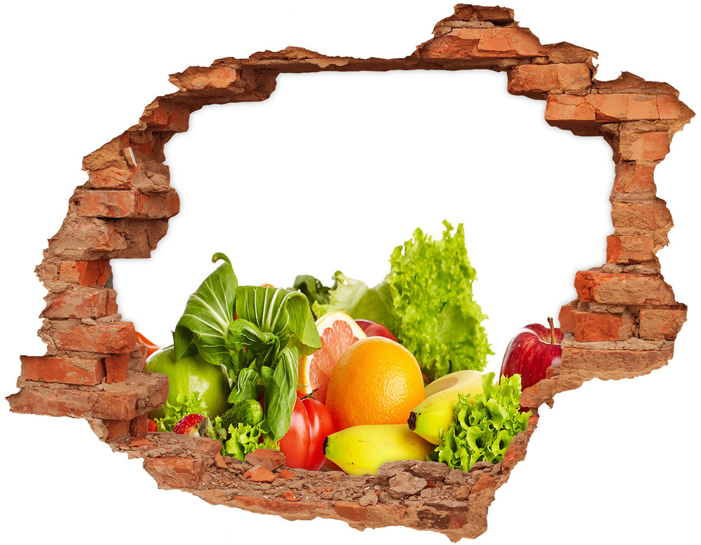 Hole in the wall decal Fruits and vegetables