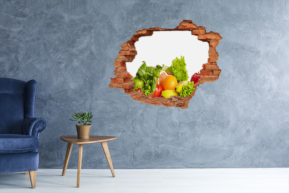 Hole in the wall decal Fruits and vegetables