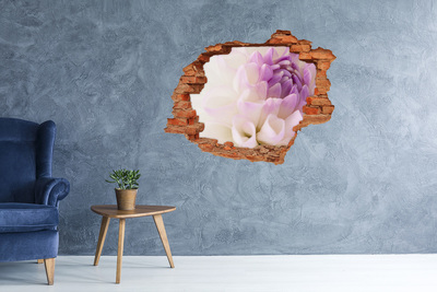 Hole in the wall decal Floral illusion in concrete