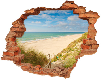 Hole wall sticker Caribbean Beach Through a Hole in the Wall