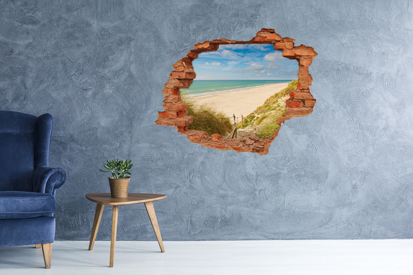 Hole wall sticker Caribbean Beach Through a Hole in the Wall