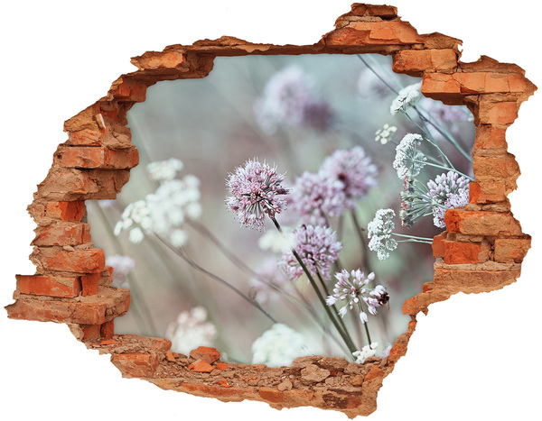 Hole wall sticker Flowers in a concrete hole