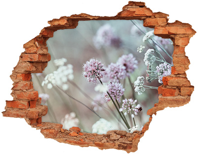 Hole wall sticker Flowers in a concrete hole
