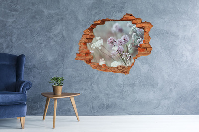 Hole wall sticker Flowers in a concrete hole