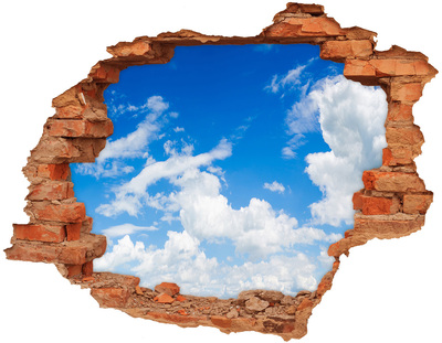 Hole wall sticker Blue sky with clouds