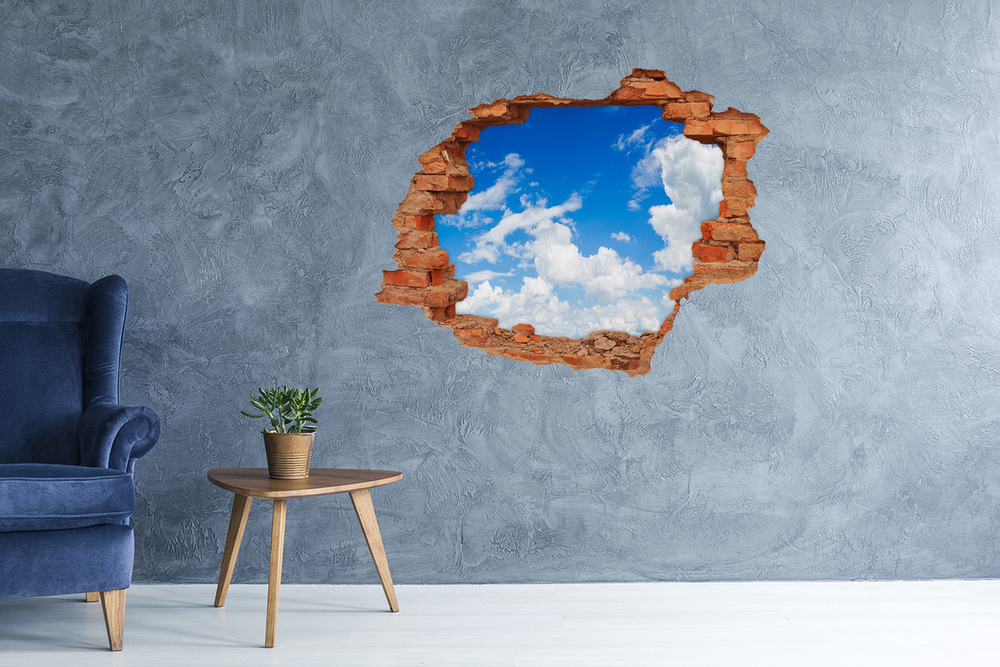 Hole wall sticker Clouds in the sky