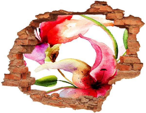 Hole wall sticker A floral burst of color