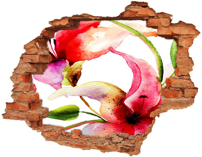 Hole wall sticker A floral burst of color