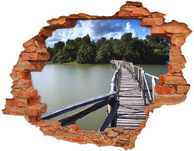 3D wall hole A bridge over the water