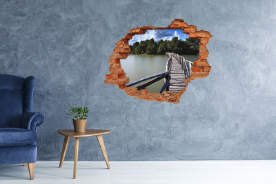 3D wall hole A bridge over the water