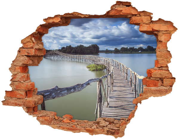 3D wall hole A bridge on the water