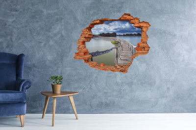 3D wall hole A bridge on the water