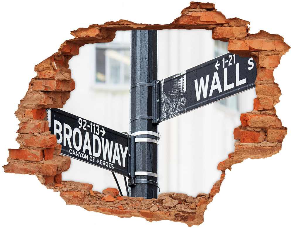 Hole in the wall decal Wall Street Znak