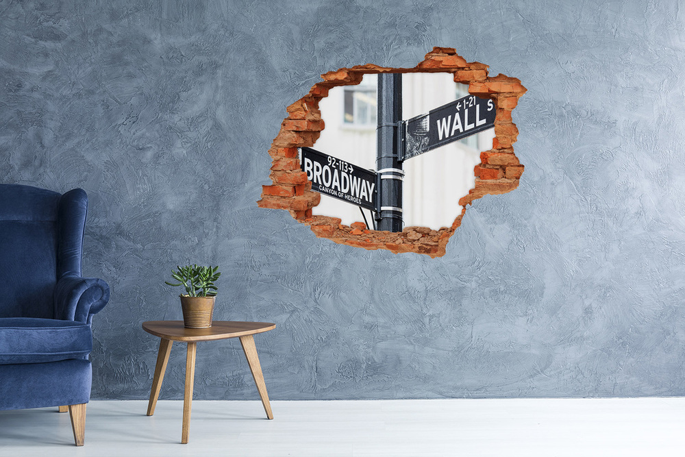 Hole in the wall decal Wall Street Znak