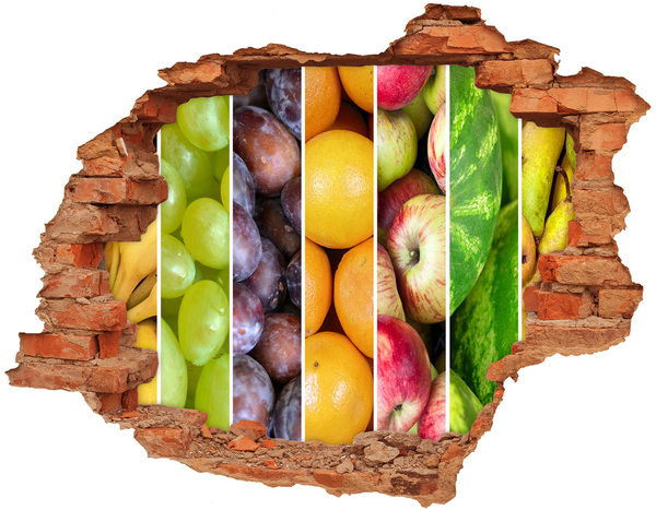 Hole in the wall decal Fruit in concrete