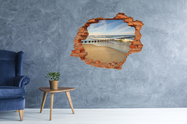 Hole in the wall sticker Sea and beach in the summer sun