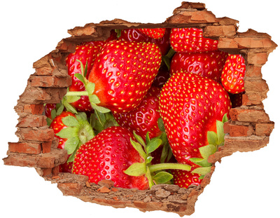 Hole in the wall sticker Juicy strawberries in concrete