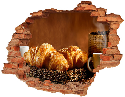 Hole in the wall decal Delicious croissants in a hole in the wall