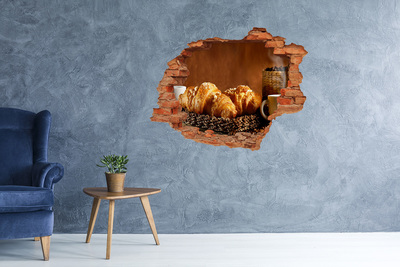 Hole in the wall decal Delicious croissants in a hole in the wall