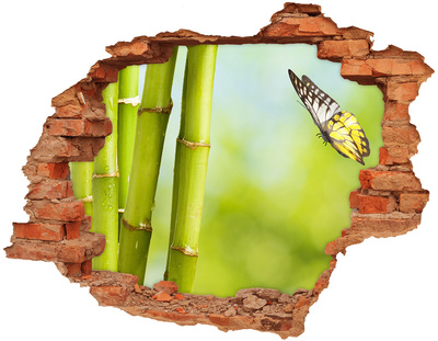 Hole in the wall decal Bamboo and butterfly