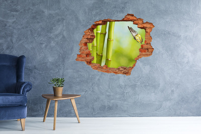 Hole in the wall decal Bamboo and butterfly