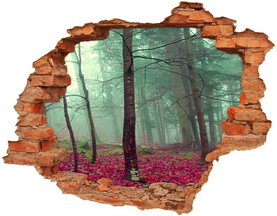 Hole wall sticker Enchanted Forest in the Fog