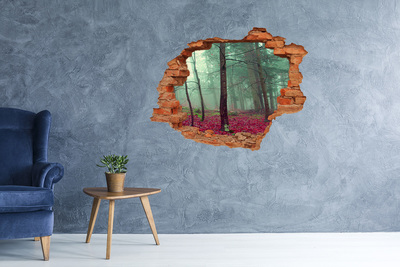 Hole wall sticker Enchanted Forest in the Fog