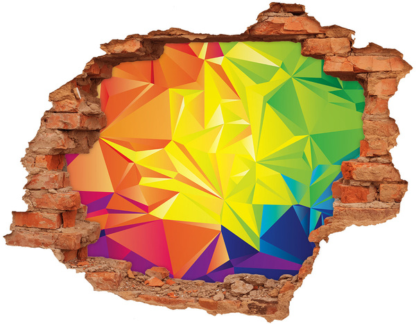 Hole in the wall decal A colorful explosion in a concrete hole