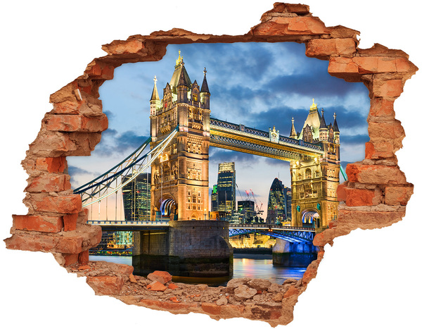 Hole wall sticker Tower Bridge in London