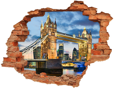 Hole wall sticker Tower Bridge in London