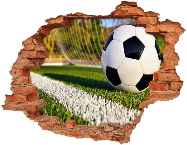 Hole wall sticker Football in action