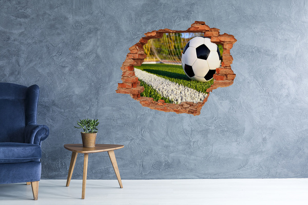 Hole wall sticker Football in action