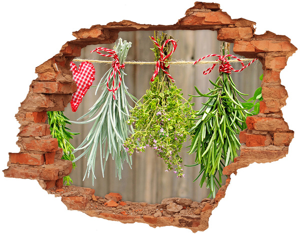 3D wall hole wallpaper Herb garden in ruins