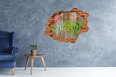 3D wall hole wallpaper Herb garden in ruins